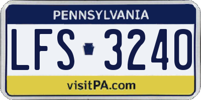 PA license plate LFS3240