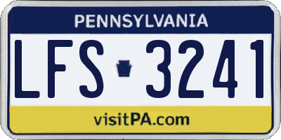 PA license plate LFS3241