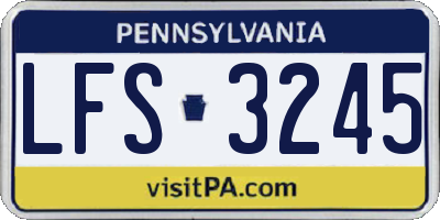 PA license plate LFS3245