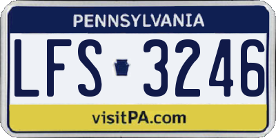 PA license plate LFS3246