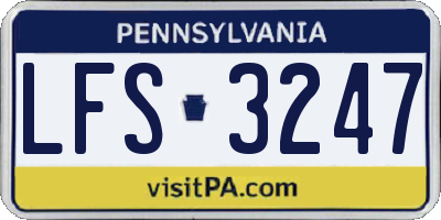 PA license plate LFS3247
