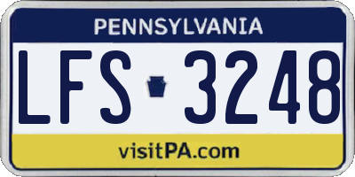 PA license plate LFS3248