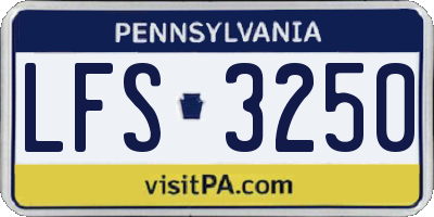PA license plate LFS3250