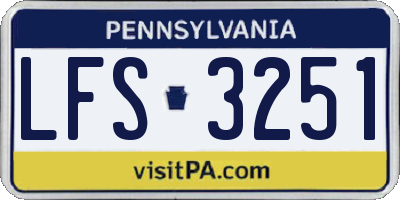 PA license plate LFS3251