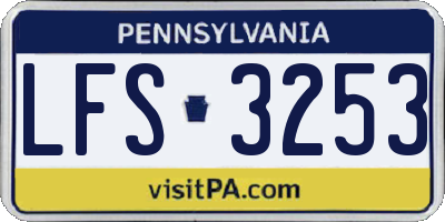 PA license plate LFS3253