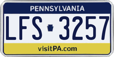 PA license plate LFS3257
