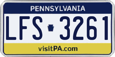 PA license plate LFS3261
