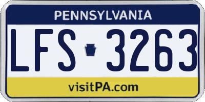 PA license plate LFS3263