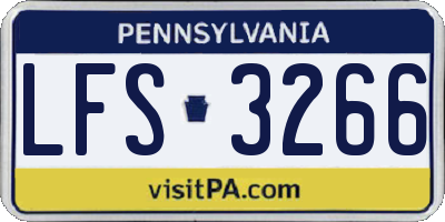 PA license plate LFS3266
