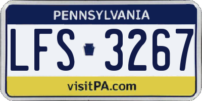PA license plate LFS3267