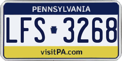 PA license plate LFS3268