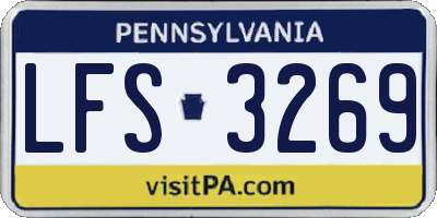 PA license plate LFS3269