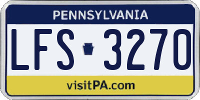 PA license plate LFS3270