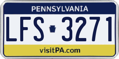 PA license plate LFS3271
