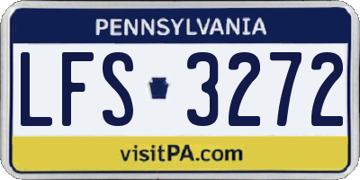 PA license plate LFS3272
