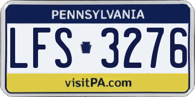 PA license plate LFS3276