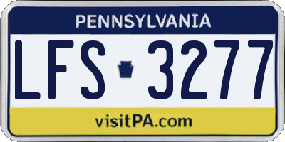 PA license plate LFS3277