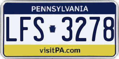 PA license plate LFS3278