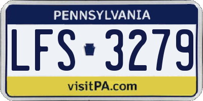 PA license plate LFS3279