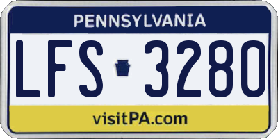 PA license plate LFS3280