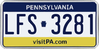 PA license plate LFS3281