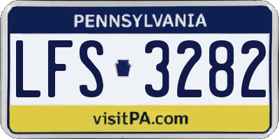 PA license plate LFS3282