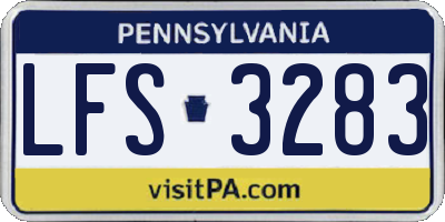 PA license plate LFS3283