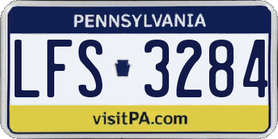 PA license plate LFS3284