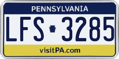 PA license plate LFS3285