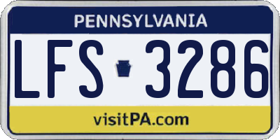 PA license plate LFS3286