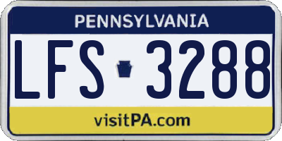 PA license plate LFS3288