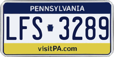 PA license plate LFS3289