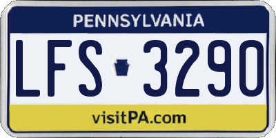 PA license plate LFS3290