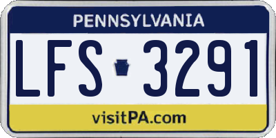 PA license plate LFS3291