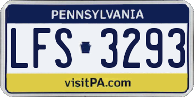 PA license plate LFS3293