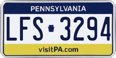 PA license plate LFS3294