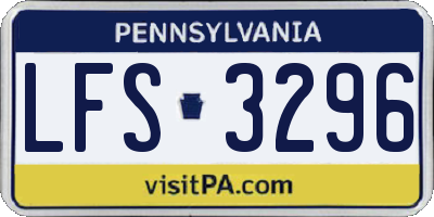 PA license plate LFS3296