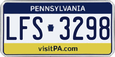 PA license plate LFS3298