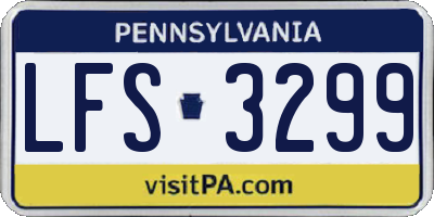 PA license plate LFS3299