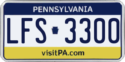 PA license plate LFS3300