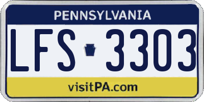 PA license plate LFS3303