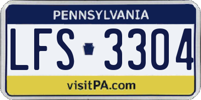 PA license plate LFS3304