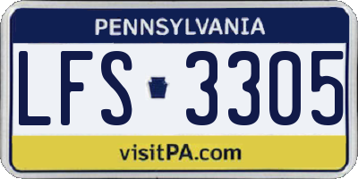 PA license plate LFS3305