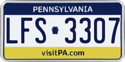 PA license plate LFS3307
