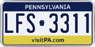 PA license plate LFS3311