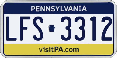 PA license plate LFS3312
