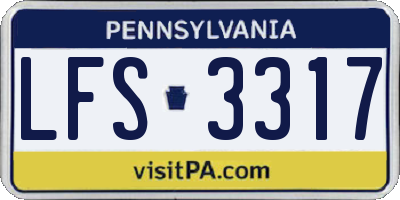 PA license plate LFS3317