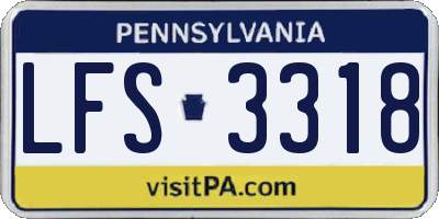 PA license plate LFS3318