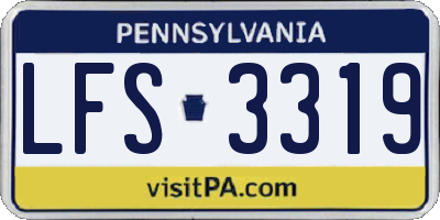 PA license plate LFS3319
