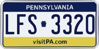 PA license plate LFS3320